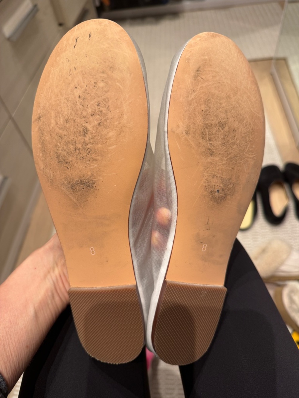 PROENZA SCHOULER 4 pair Ballerina Flats slides mules white beige tan black size8 - Picture 3 of 11